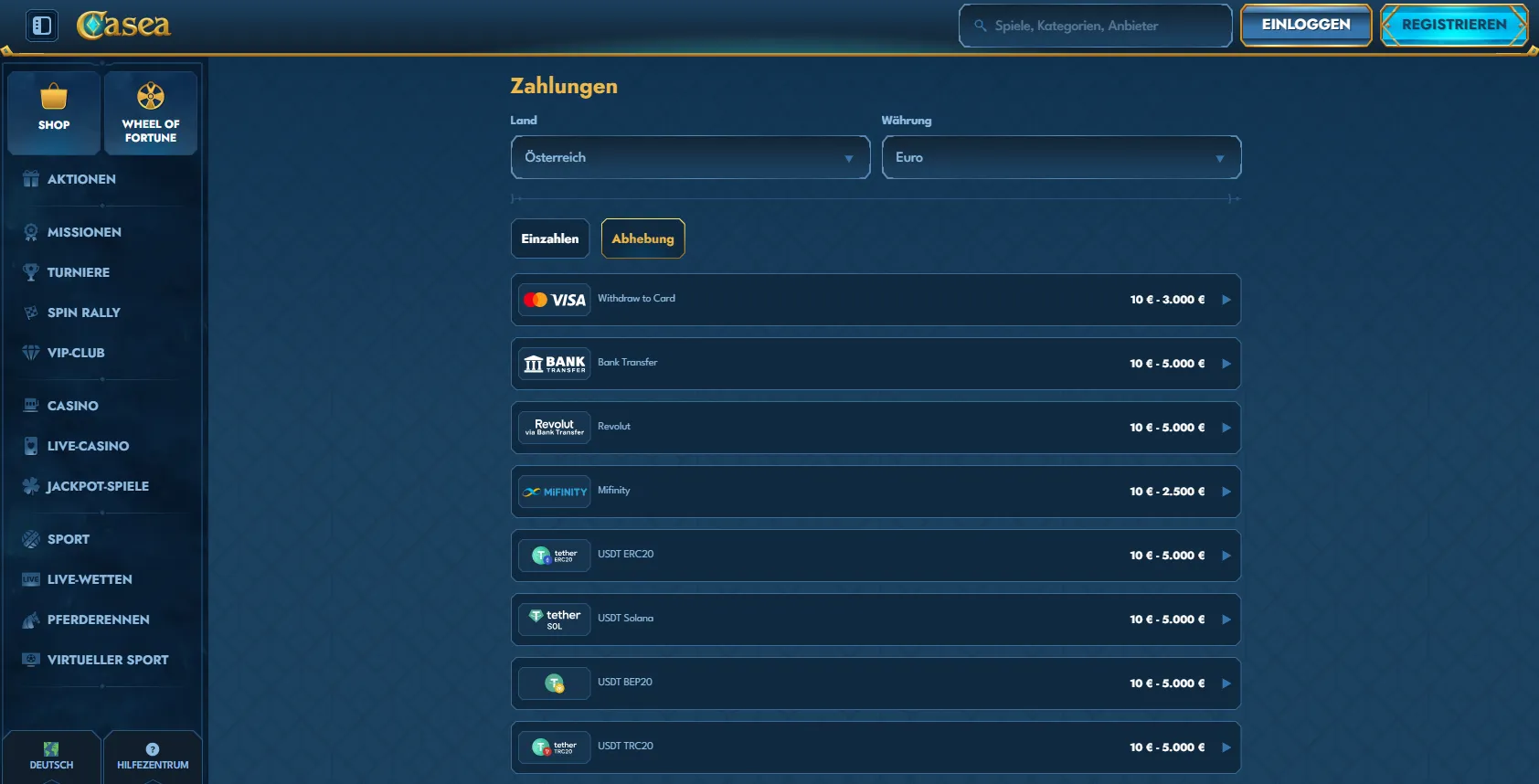 Schnellste Auszahlungsmethoden im Online Casino Österreich