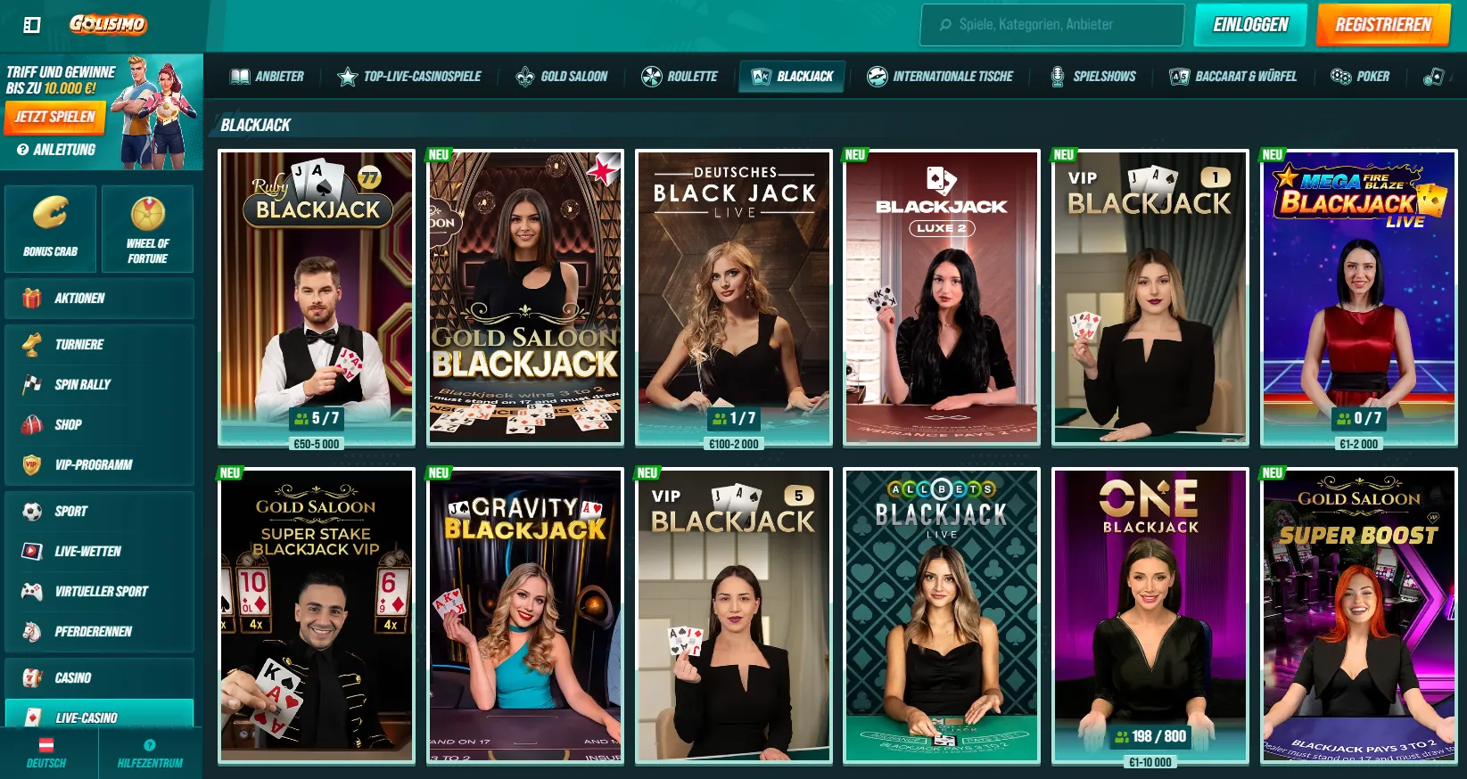 Spieleauswahl Online Casino Österreich – Slots, Tisch und Live Dealer