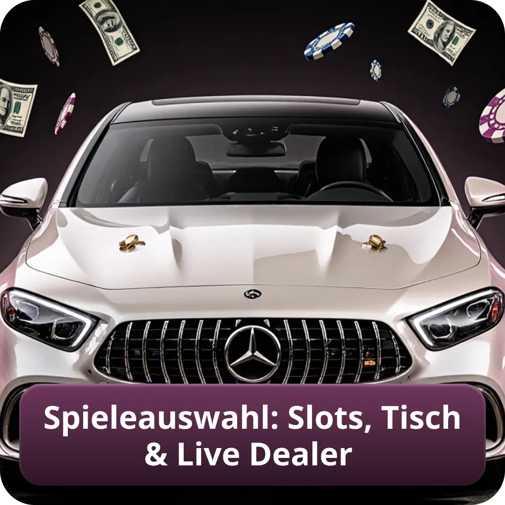 Spieleauswahl: Slots, Tisch & Live Dealer